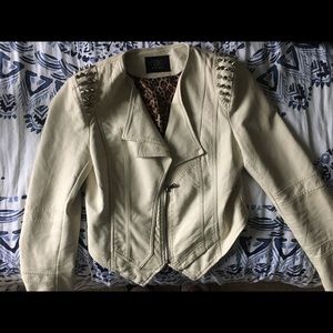 White and leopard print jacket.